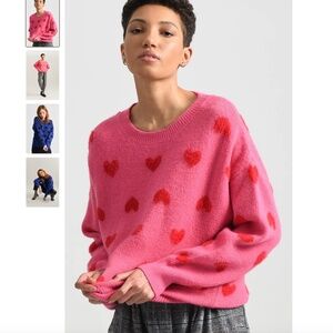 Molly Bracken Baby Heart Pattern Sweater, size Large
